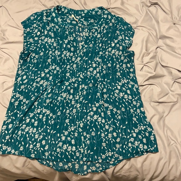 Teal and white blouse size L - Picture 1 of 1